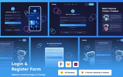 Chatbot AI Logga in och Registrera Design