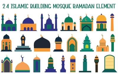 24 Islamisk byggnad Moskén Ramadan Element