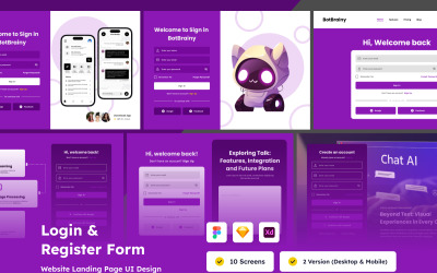 Talk AI Login och Signup Design