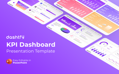 Dashtfy- Шаблон презентации PowerPoint для панели мониторинга KPI