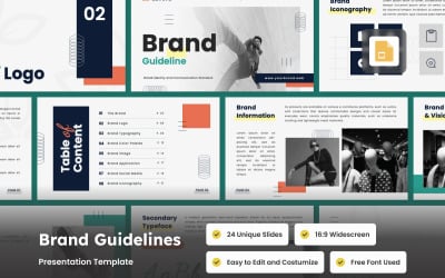 Apresentação de slides de diretrizes de marca de moda