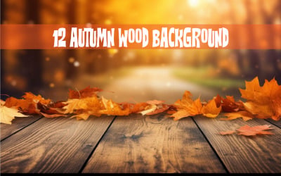 Autumn leaves on a Wooden Background