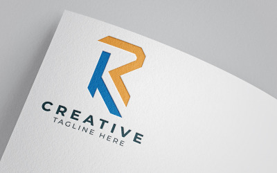 KR letter logo template design.