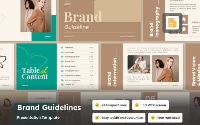 Présentation des diapositives des directives de la marque pour la mode