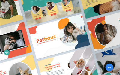 Pethauz - Keynote-sjabloon voor presentatie over dierenverzorging