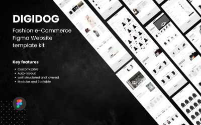 Digidog - módní e-Commerce figma webové stránky šablony kit