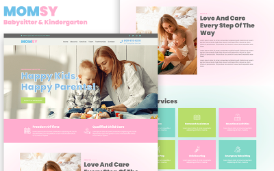 Momsy - Babysitter &amp;amp; Kindergarten HTML5-målsida