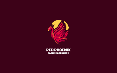 Red Phoenix Simple Mascot Logo