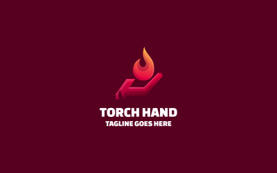 Torch Hand Gradient Colorful Logo
