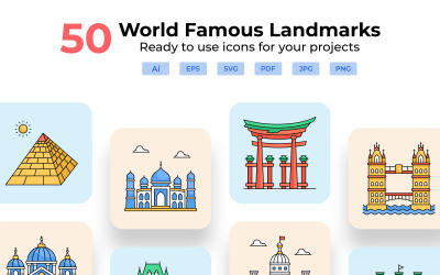 Världsberömda landmärken ikon