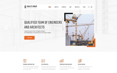 Minőségi csoport - Építőipari vállalat tiszta többoldalas HTML5 webhelysablon