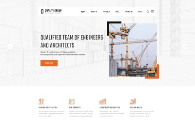 "Quality Group - Construction Company Clean Multipage HTML5" - адаптивний Шаблон сайту №47125