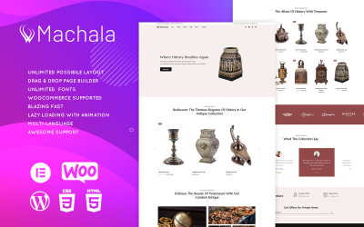 Machala - Tema Elementor per negozio di antiquariato e oggetti da collezione vintage