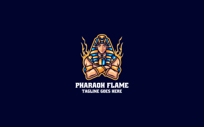 Pharaoh Flame Mascot Cartoon Logo