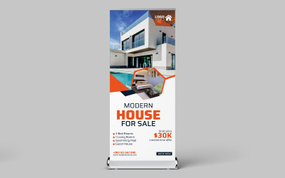 Rollup-Vorlage für Immobilien Gestaltung eines Standbanners