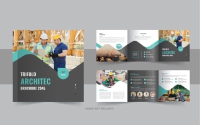 Architecture square trifold brochure design or Square trifold brochure design template