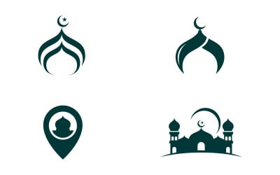 Cami simgesi Logo Ramazan günü tasarım şablonu V6
