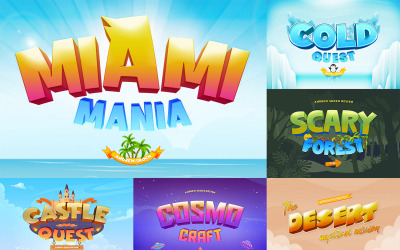 Effetti di testo per giochi di cartoni animati