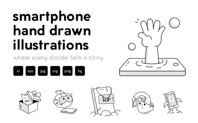 Modern Akıllı Telefon Doodle Simgeleri
