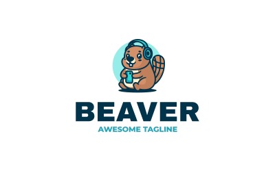 Beaver Simple Mascot Logo 145