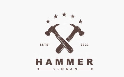 Logotipo de Hammer, diseño inspirador de herramientas de construcción V1