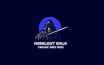 Moonlight Ninja Simple Mascot Logo