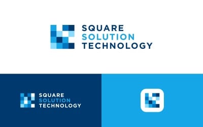 Square Arrow Pixel Digital Logo