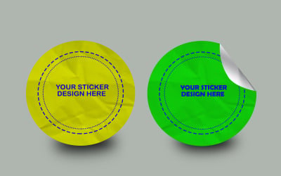 Sticker Mockup Template Design 13