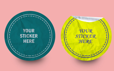 Sticker Mockup Template Design 16
