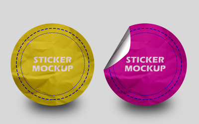 Sticker Mockup Template Design 17