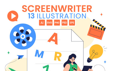 13 Illustration för professionell manusförfattare