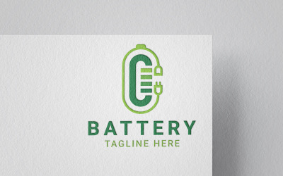 Battery charger logo template design.