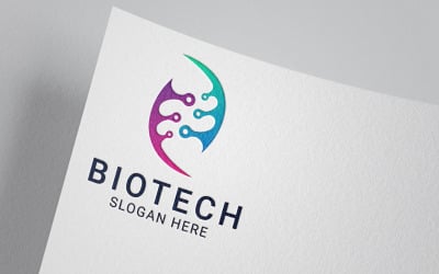 Biotech логотип шаблону дизайну.