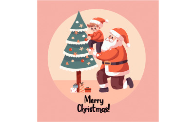 Handritad Summer Christmas Illustration