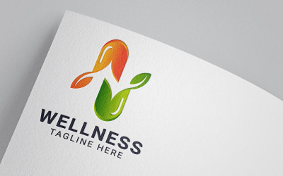 Kolorowy szablon logo medycyny naturalnej.