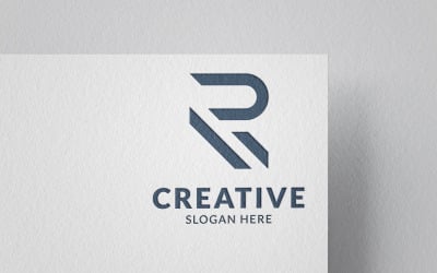 Logo astratto con lettera R per settore immobiliare e delle costruzioni.