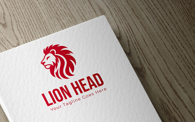 Modello di logo con testa di leone maestoso