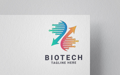 Modelo de design de logotipo para desenvolvimento de biotecnologia.