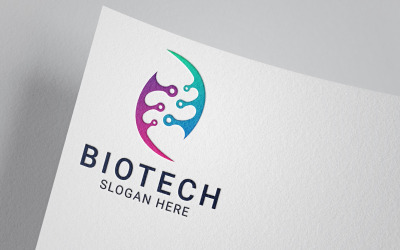 Ontwerp voor een biotechnologisch logo-sjabloon.