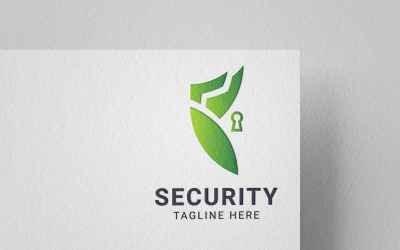 Organic and natural security shield logo template.