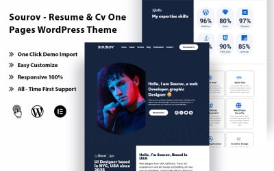 Sourov - 简历和 Cv 单页 WordPress 主题
