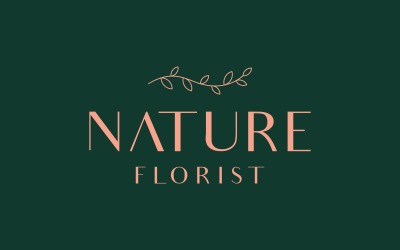 Florist Leaf Twig Hand Drawn Logo
