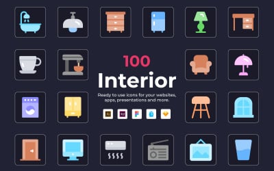 100 Interior Vector icons