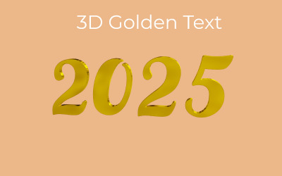 2025-ös 3D-stílusú arany fényes szövegeffektus