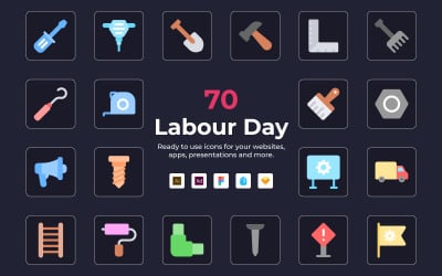 70 Labor Day Vector icons