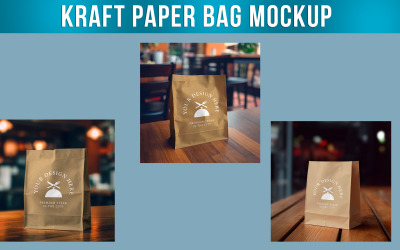 Kraft papírzacskó Design makett