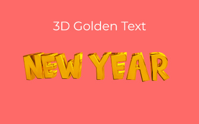 Новорічний 3D-стиль золотого глянцевого текстового ефекту