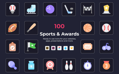 Sports and Awards flat Icons