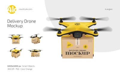Delivery Drone Mockup Set