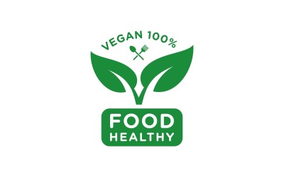 Veganistisch eten Gezonde voeding Logo